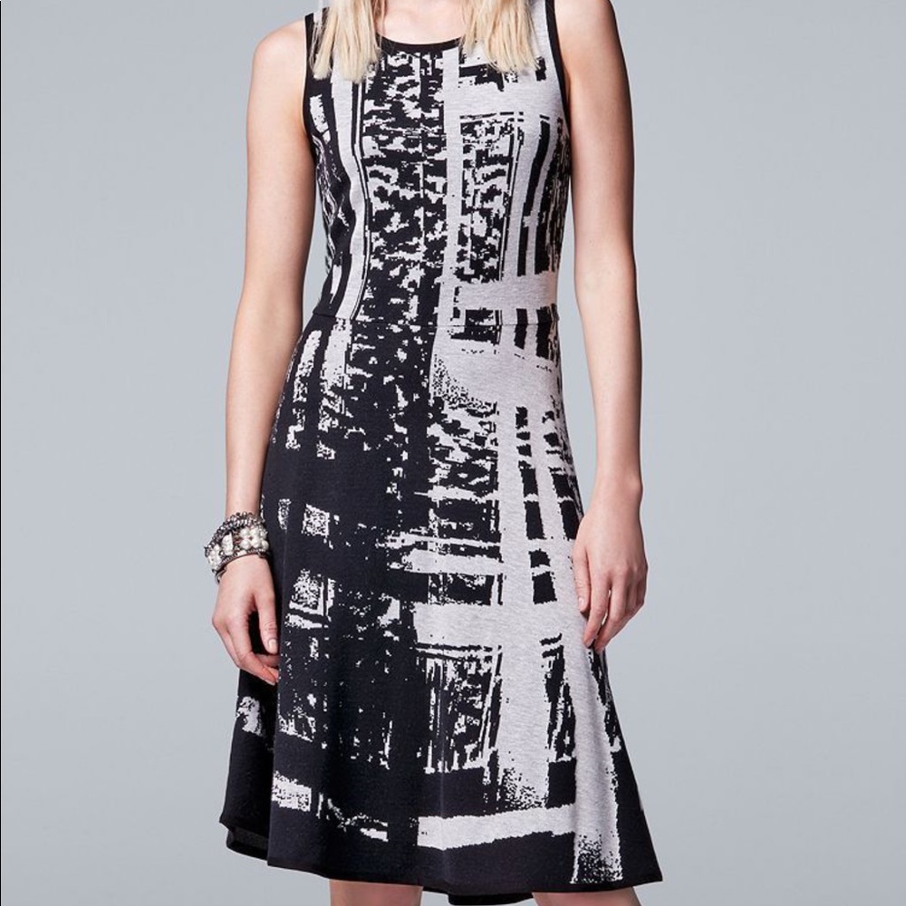 Simply Vera Wang abstract print midi sweater dress